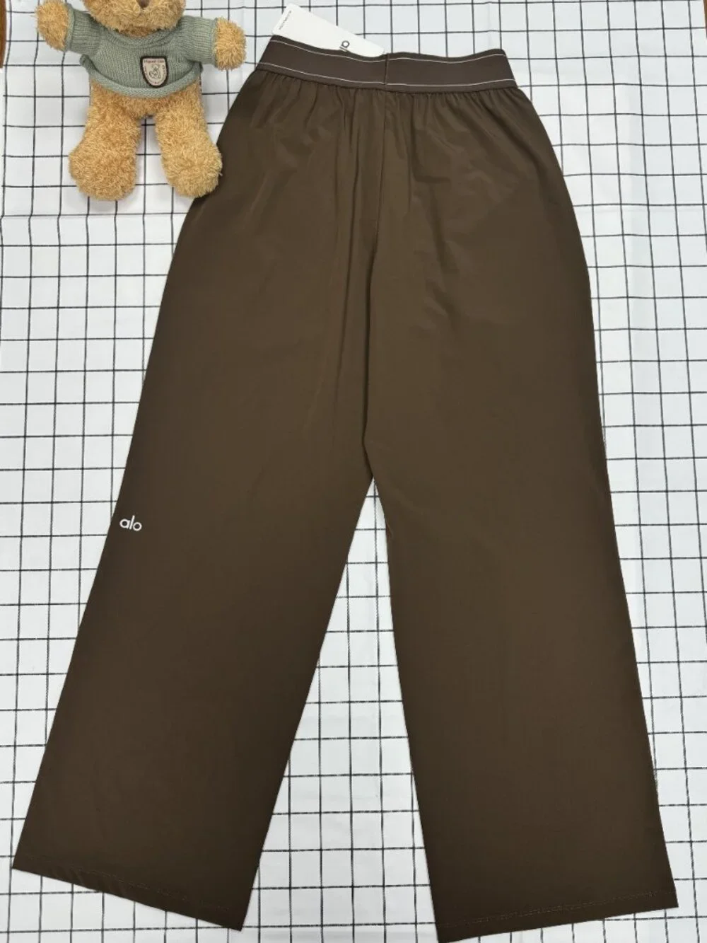 NWT Alo Yoga Suit Up Trouser Espresso Brown Wide Leg Pants 30 Inseam🤎🤎